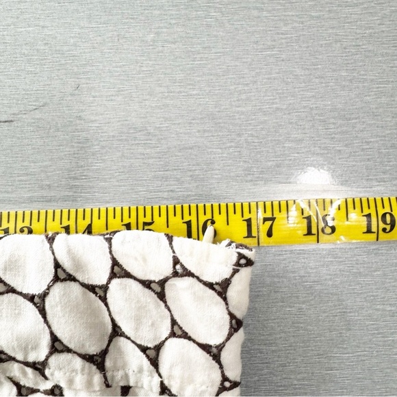 ✅ DVF Embroidered Sleeveless Linen Polka Dot Geometric CREAM/Brown Dress SIZE 6 - Picture 2 of 10